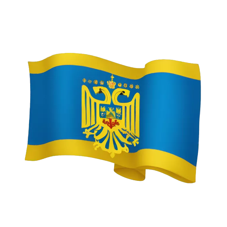 flag of Ukraine with the coat of arms of Ukraine