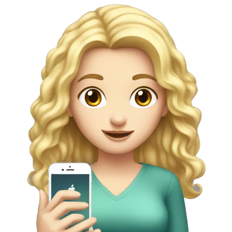 a white girl with a phone in her hands is chatting, her eyes are lowered to the phone