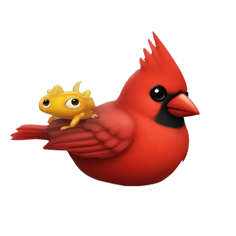 Cardinal cuddling with sea slug