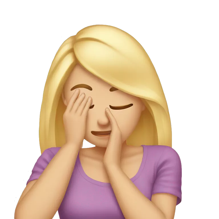 Cute blond girl facepalm