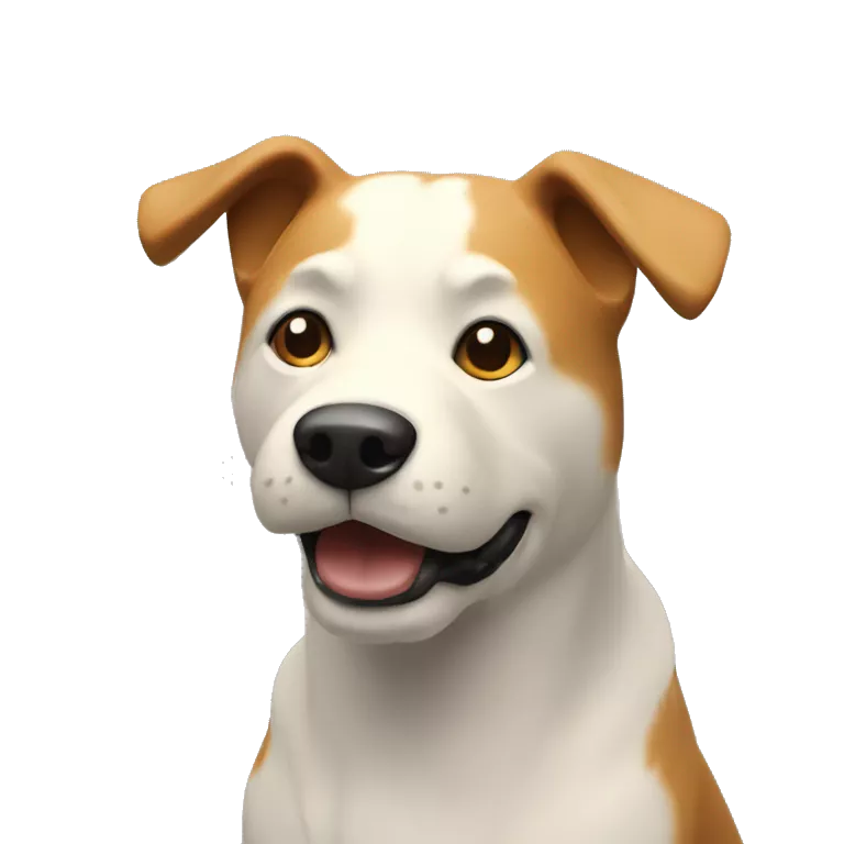 3d digitally rendered low quality retro 90d dog render emoj