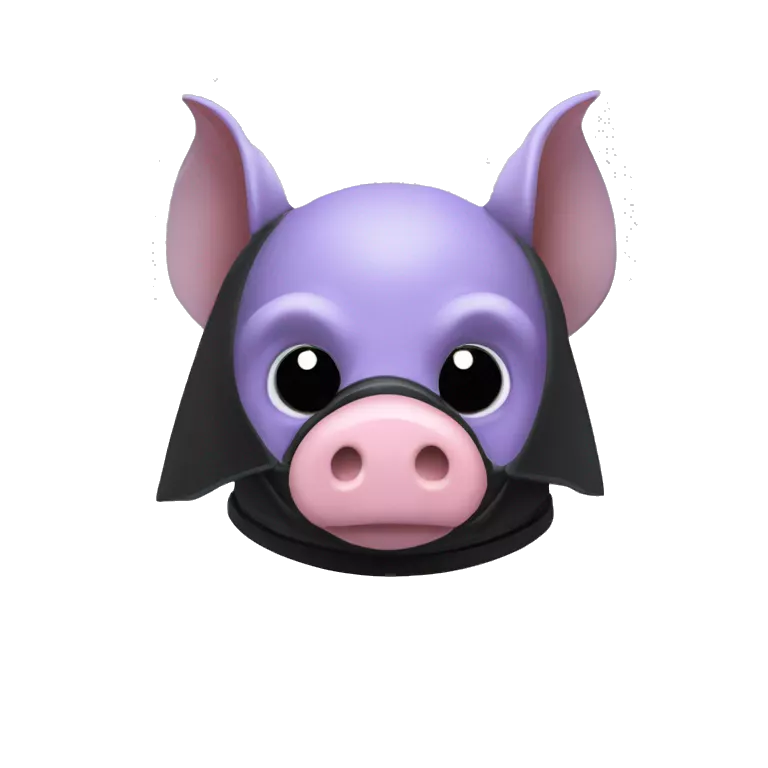 Lavender gray Pig darth Vader mask face armadillo darth Vader fanned tail feathered tail pig armadillo darth Vader face