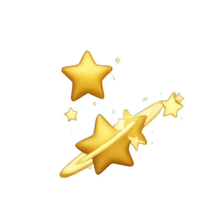 Golden shooting star, stars