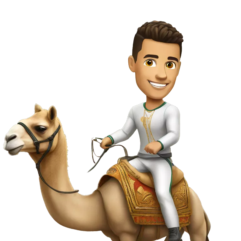 Cristiano Ronaldo on a camel