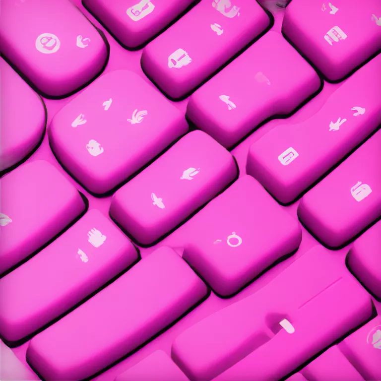 pink keyboard (one keyboard, birds eye view)