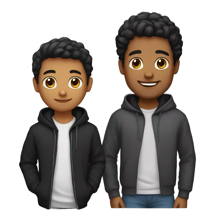 Brown man with straight hair and no facial hair and happy with hoodie black hoodie and kid