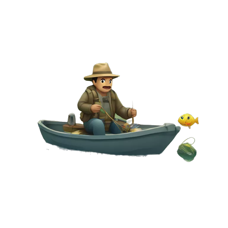 Hombre pescando en un río y capturando un pez