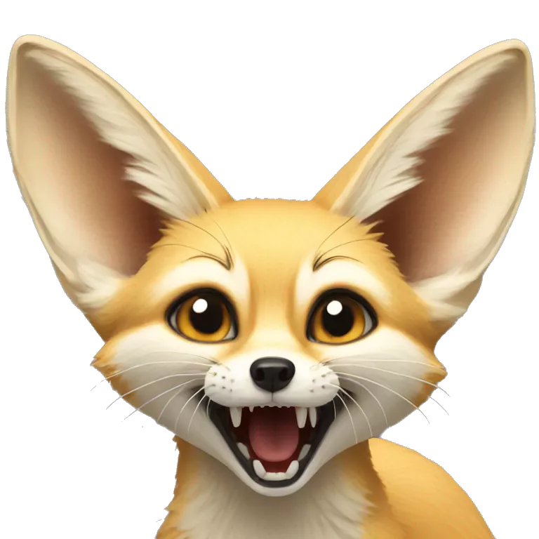 sideways facing fennec fox that's yelling