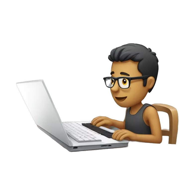 A guy typing keyboard looking a side of laptop