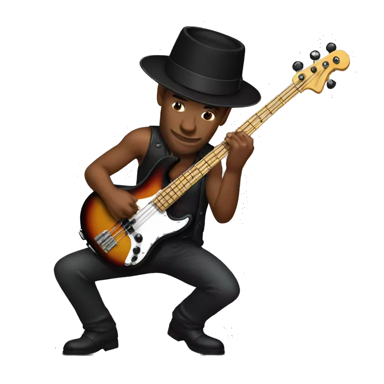 Marcus Miller playing bass guitar, with porkpie hat
