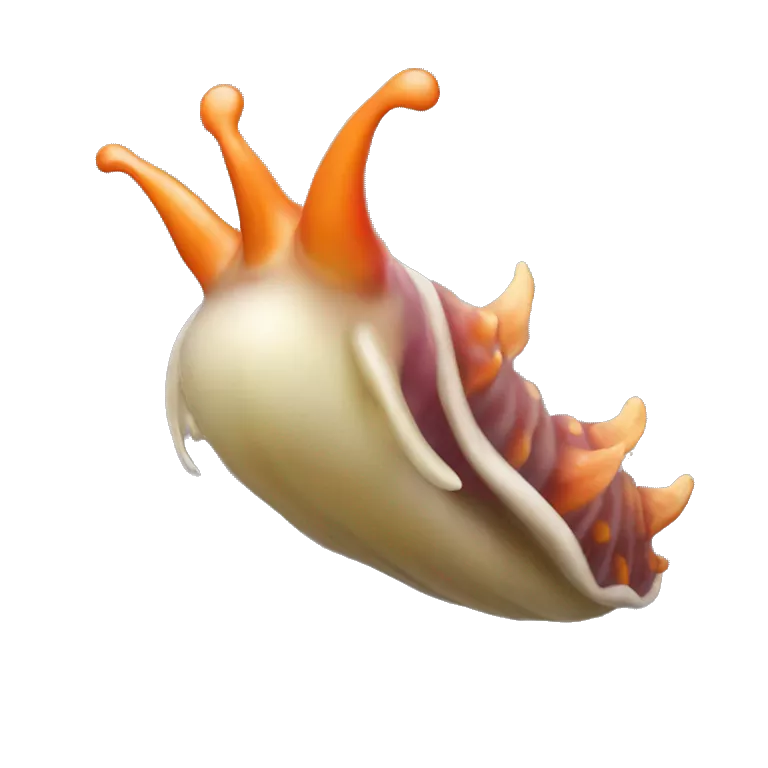 Sea slug flying on cardinal