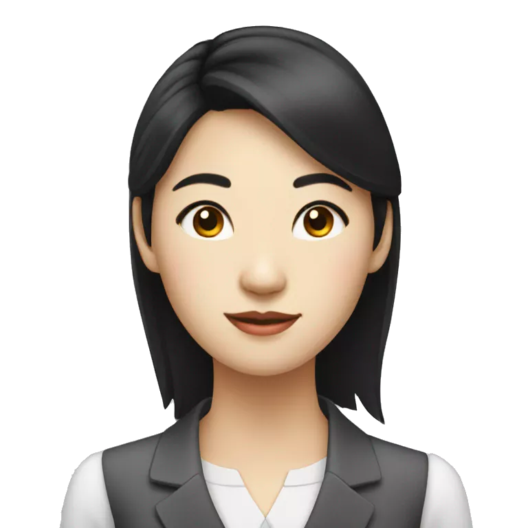 young asian woman office worker with black hair