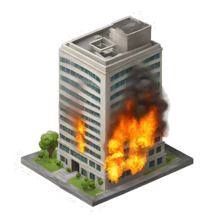 Edificio ardiendo
