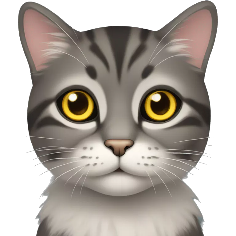 A cute cat with long black fur is looking with big cute yellow eyes