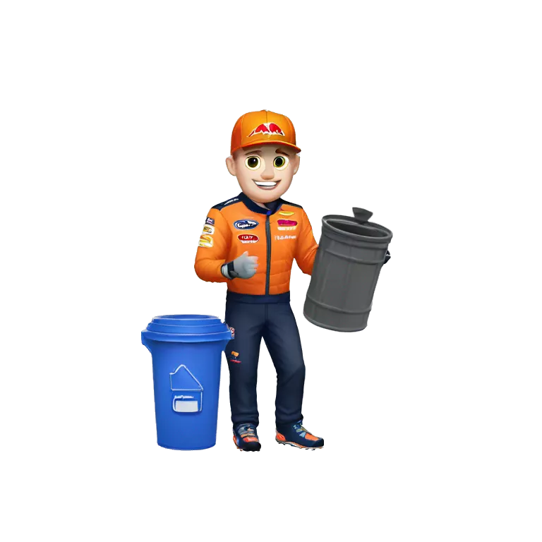 Max Verstappen max with trash can