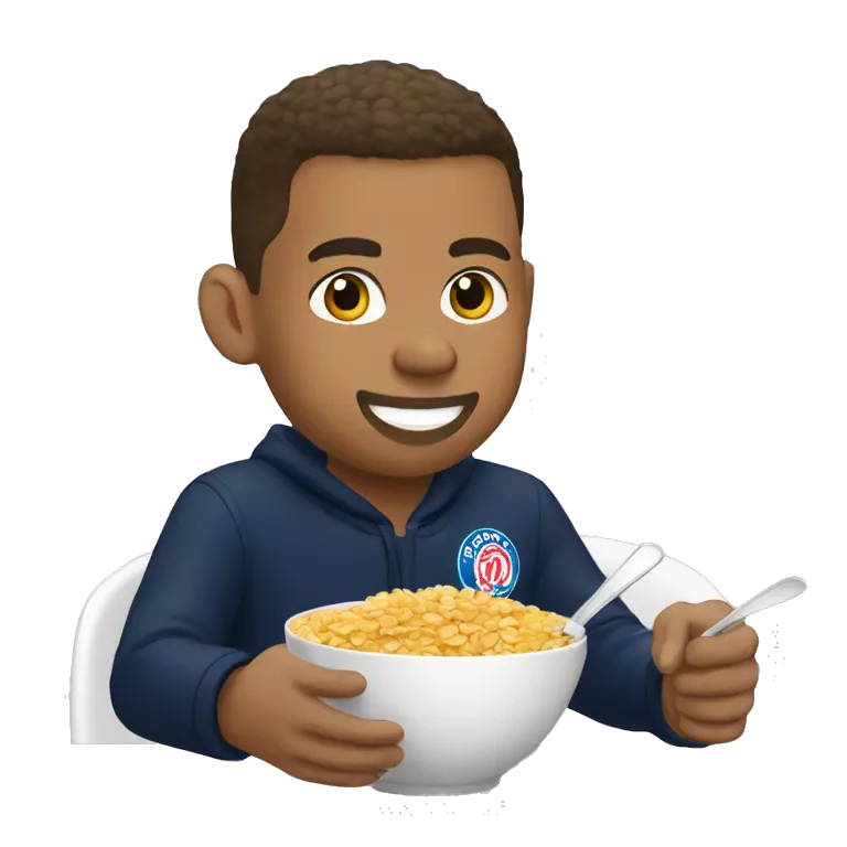 Mbappé eating cereals