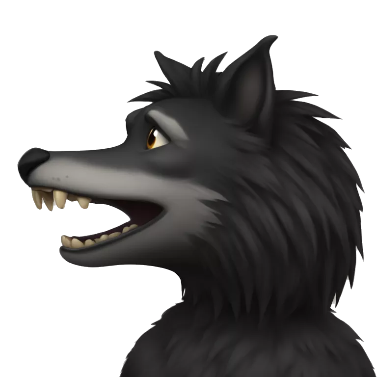 lone wolf with sharp teeth