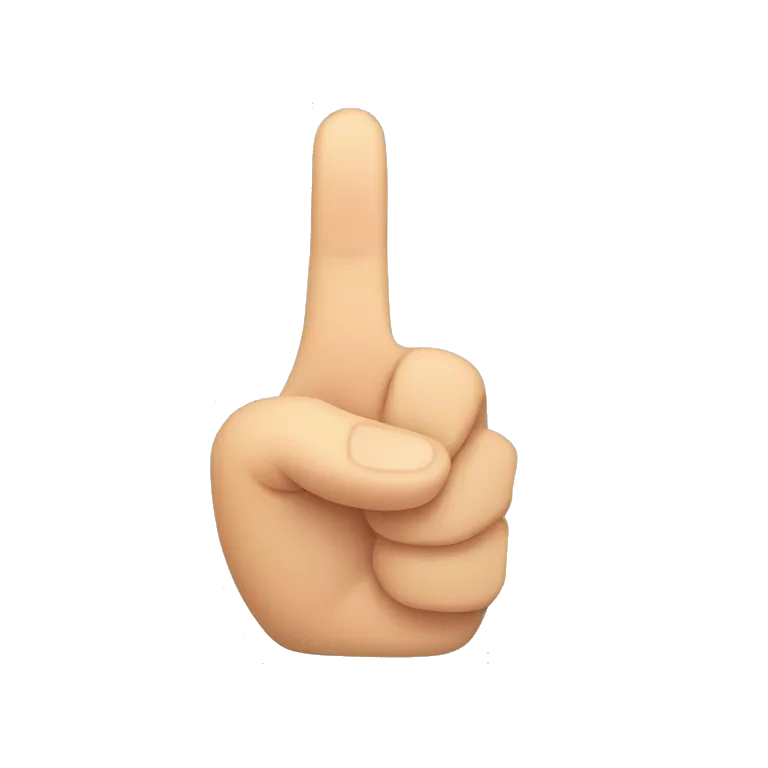 hand gesture with index finger and thumb extended in an L shape, other fingers folded down, palm facing viewer