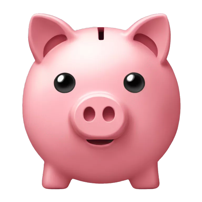 piggy bank with a percent symbol