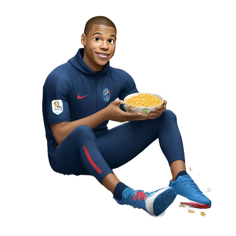 Mbappé eating cereals