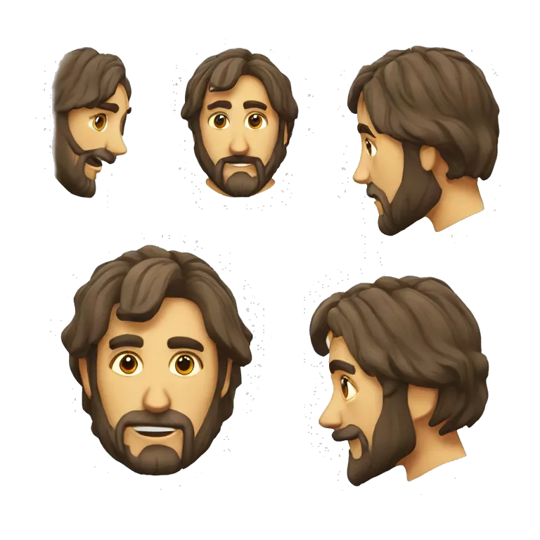 cara de emoji de pregunta con barba de don quijote