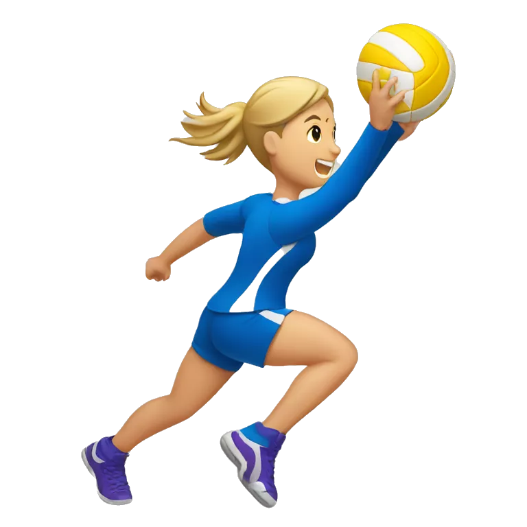 create a volleyball player spiking a volleyball down