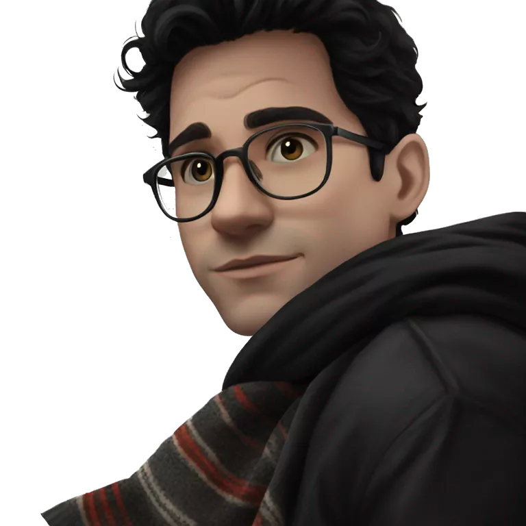 serious boy with glasses