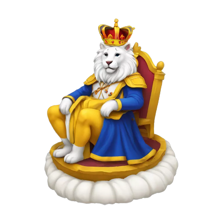 Le roi lyon sur un cailloux