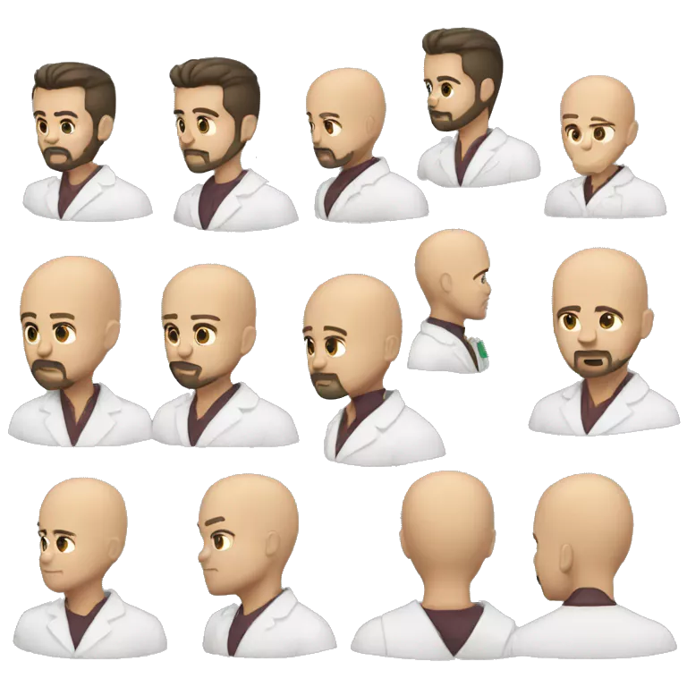 Crown Bald head doctor tan skin crown black beard