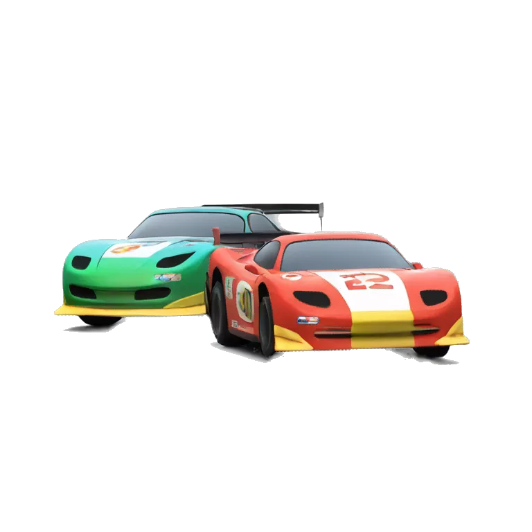 two race cars in a race