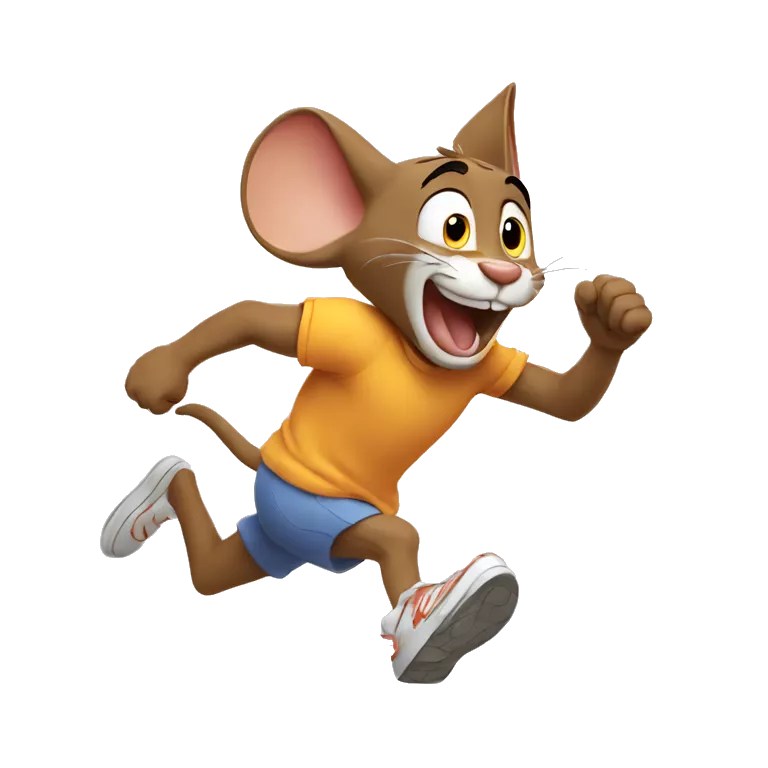 running Jerry(from tom and jerry), pixar style