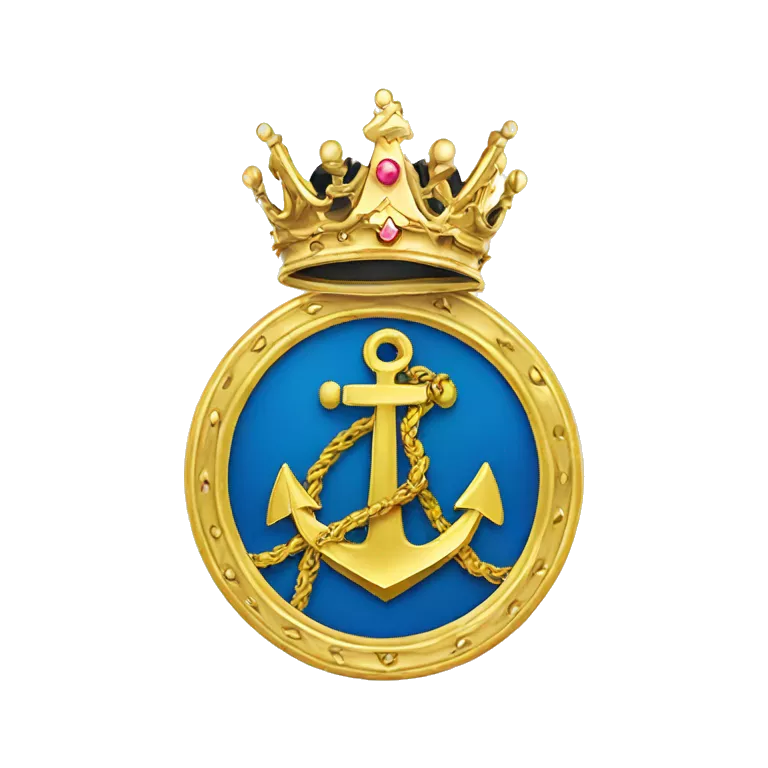 royal nautical accessories on white