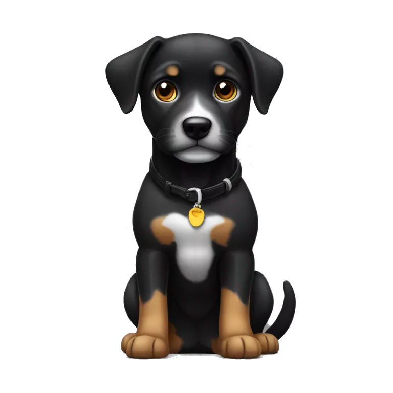 Perro negro con lazo negro