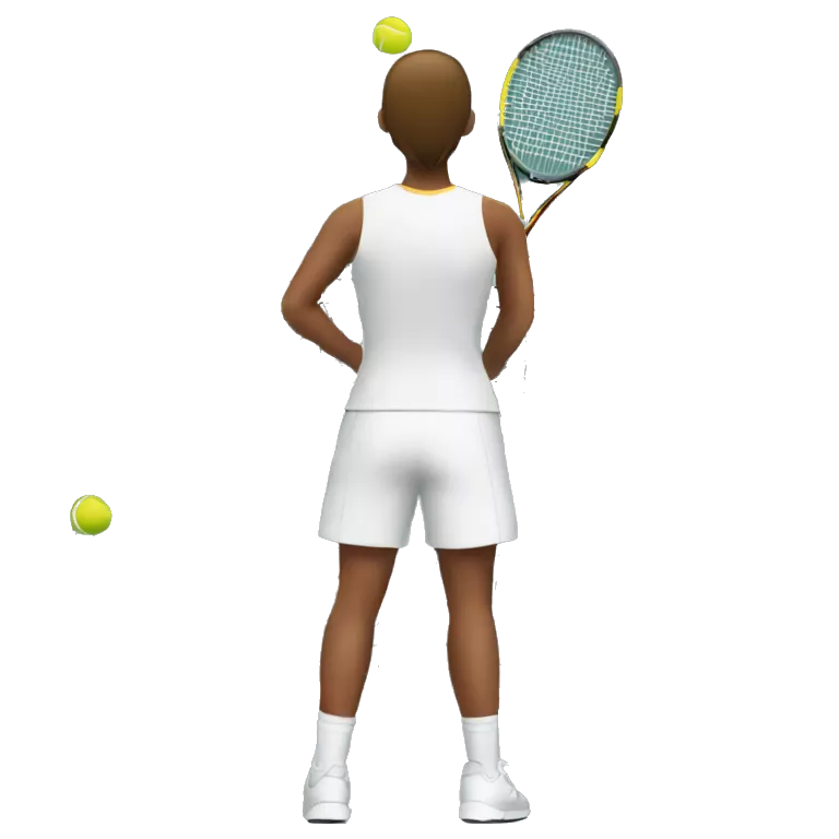 tennis player's back symmetric without the tennis ball