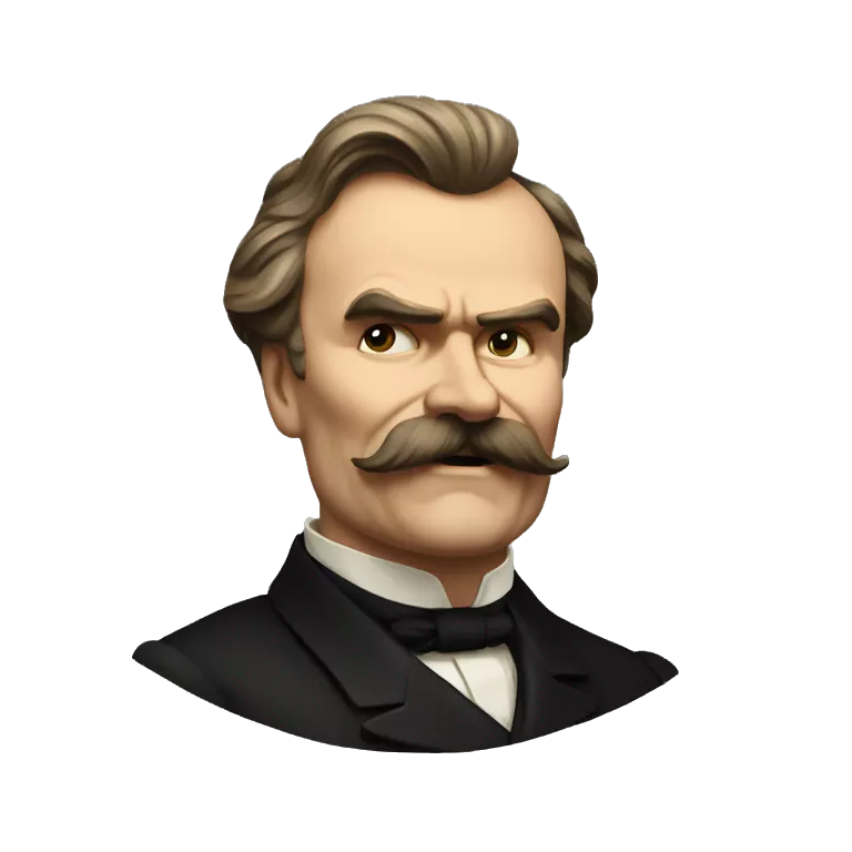 Friedrich Nietzsche celebrating