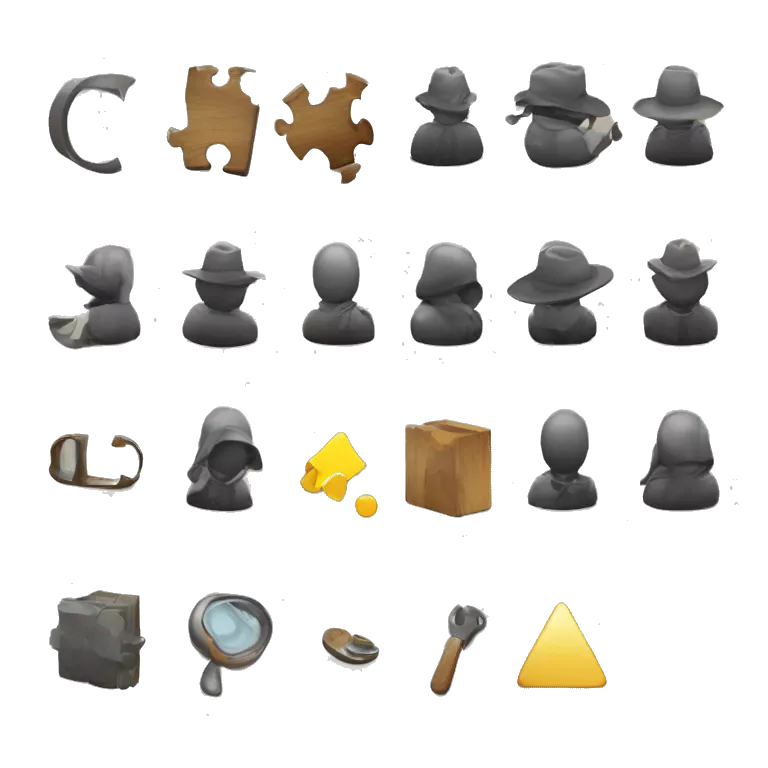 Puzzles, coding, shadows, mystery, lacking assets, seeking assistance, visuals, essence, four images, references, style, theme