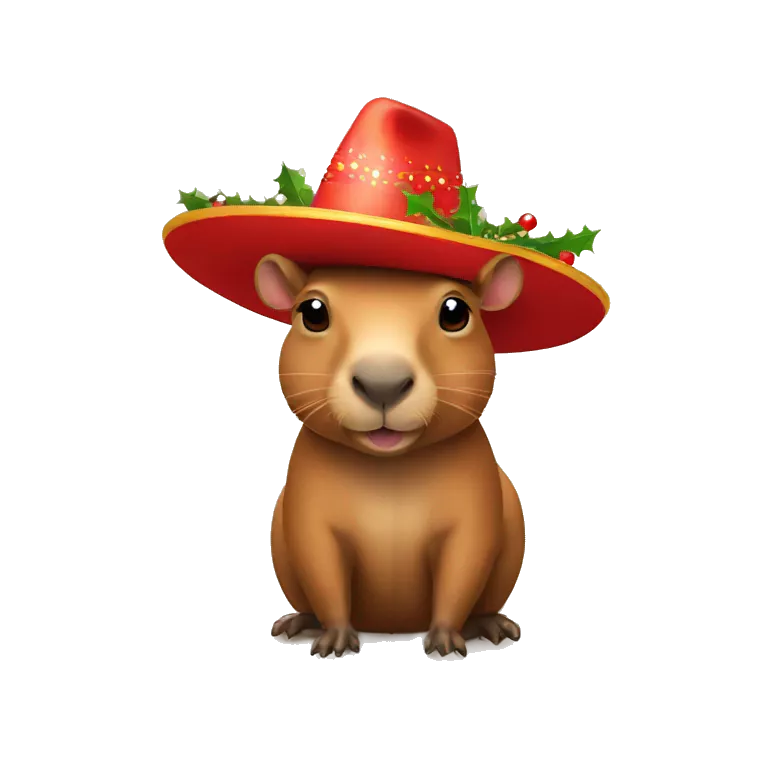 Capibara con sombrero de navidad