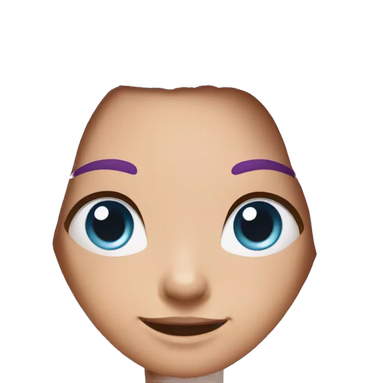 A person with purple hair with pink highlights, blue eyes and slightly sharp teeth is a human. The hair is medium long, not women's long, but long that reaches the ears.