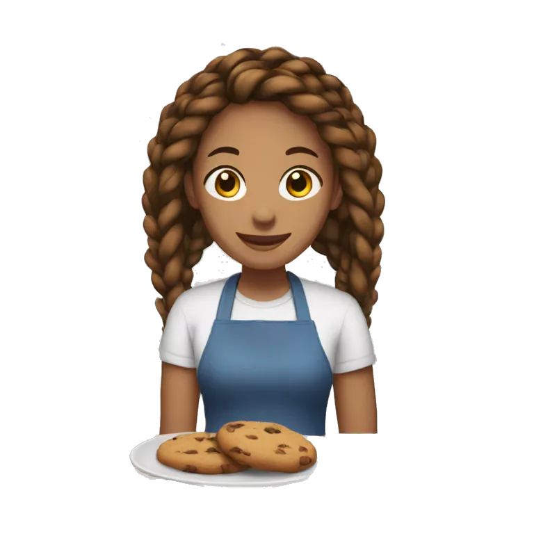 quarteron woman with brown dark braids baking cookies