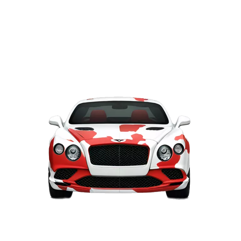 camouflage style red white and black, Bentley Continental, front view