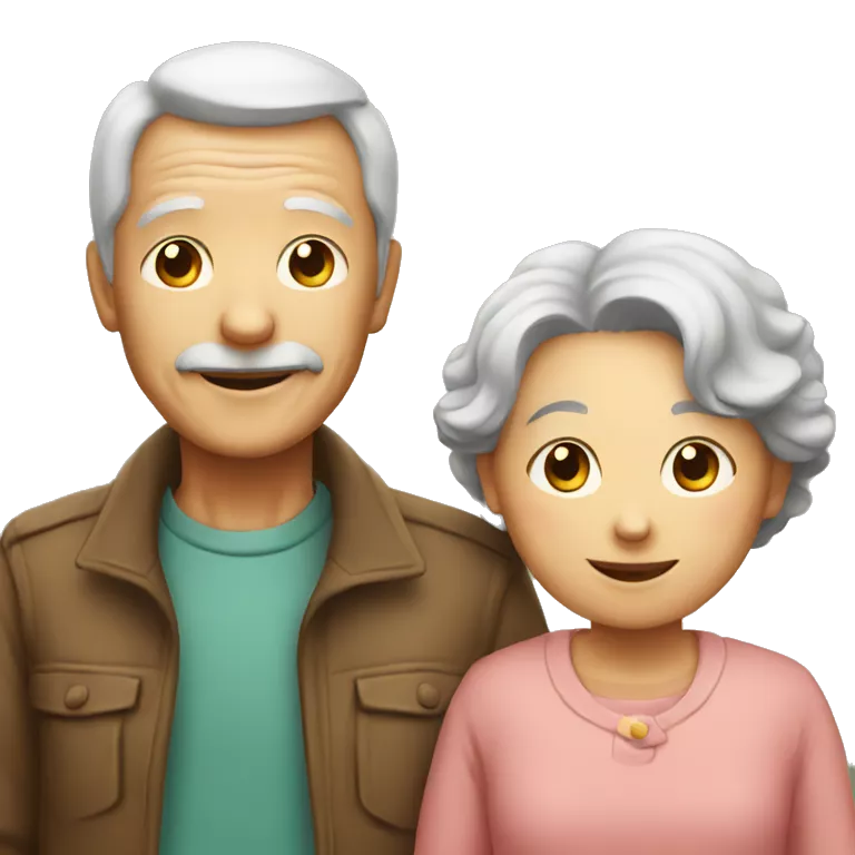 old couple and a young child