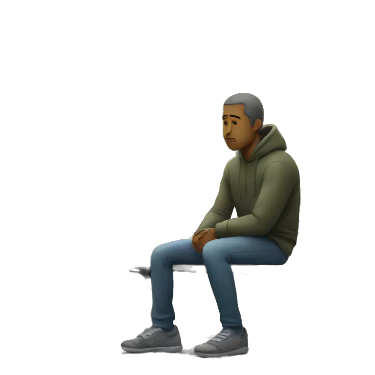 man sitting alone sad on bench