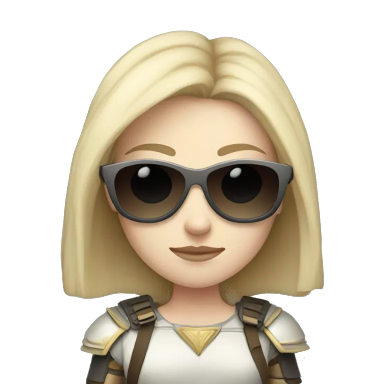 Pale-skinned Girl warrior with dark sunglasses