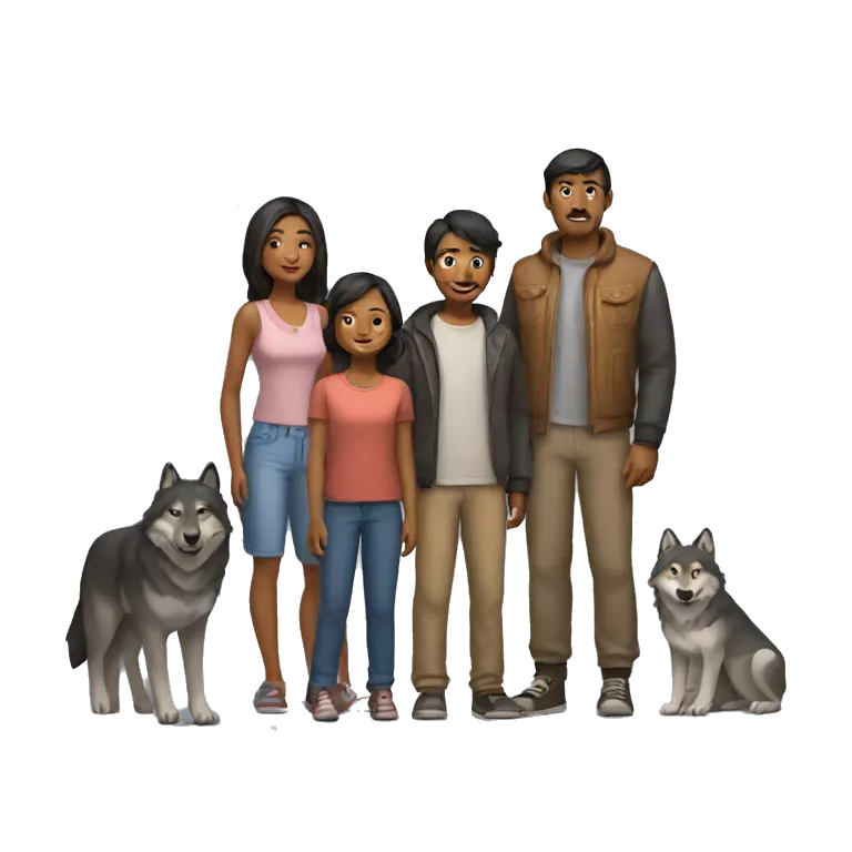 human family and wolf family