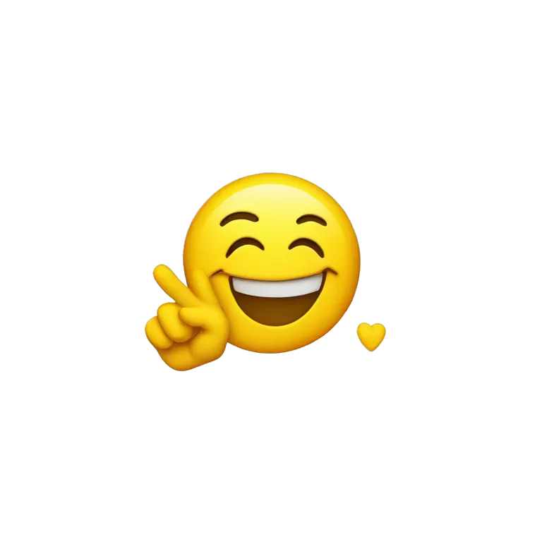 smiley blow kiss and peace sign
