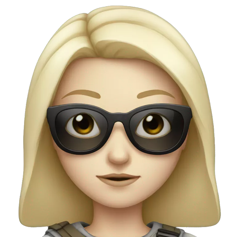 Pale-skinned Girl warrior with dark sunglasses