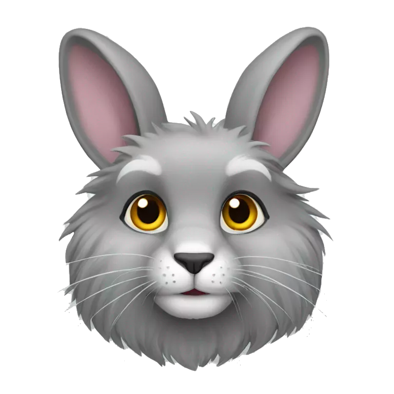Grey lionhead rabbit