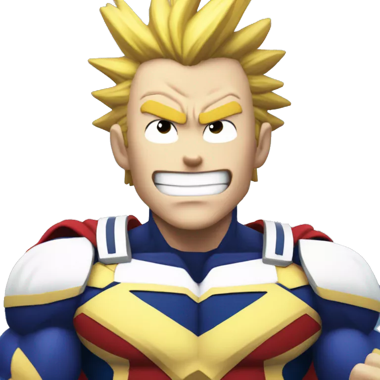 All might with his fist up, Smiling, saying &quot;We can only hope for the best&quot;