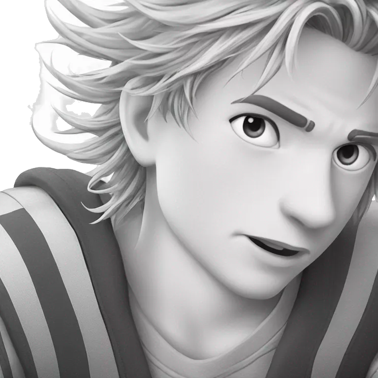 mysterious boy with an open mouth