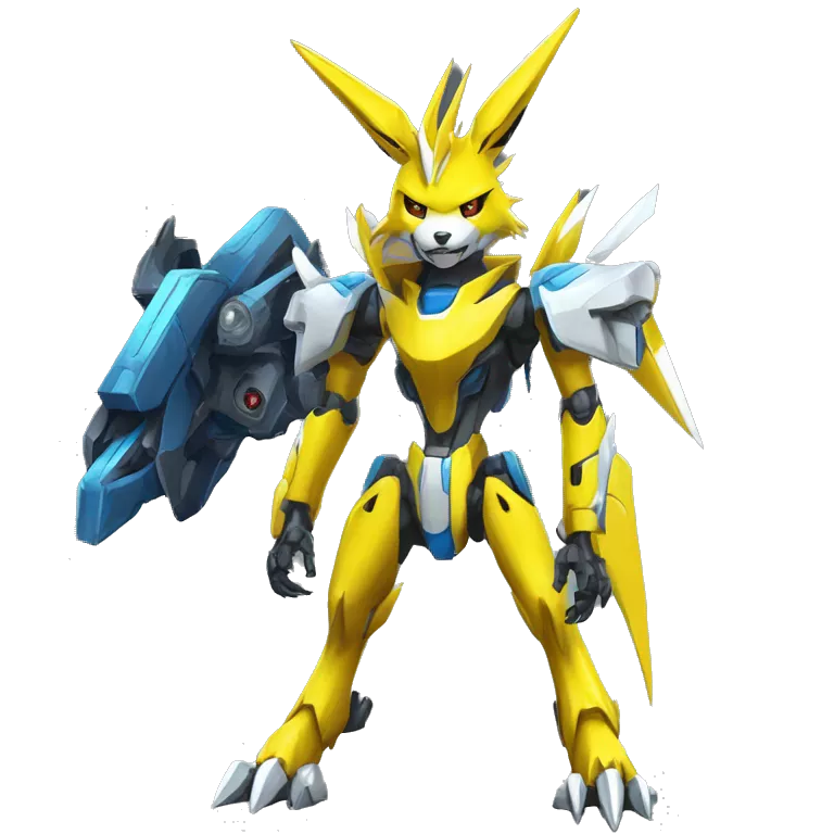 Renamon-Jolteon-Zeraora-medabot-mecha full body